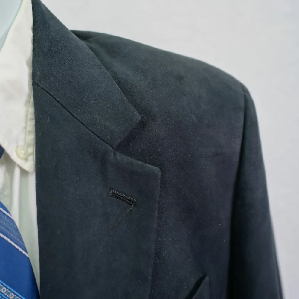 Chaps Polyester‎ Suede Lined Black 2 Button Blazer 40R